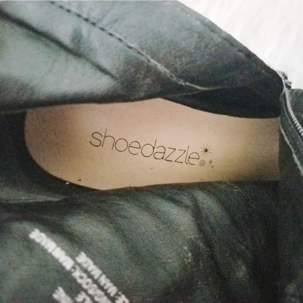 Shoe dazzle boots high heels peak toe black open toe